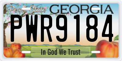 GA license plate PWR9184