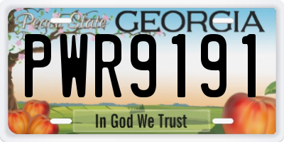 GA license plate PWR9191