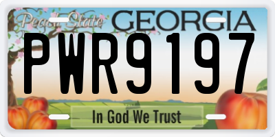 GA license plate PWR9197