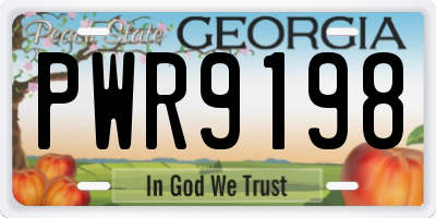 GA license plate PWR9198