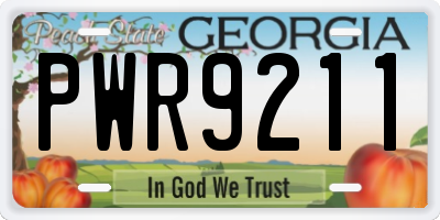 GA license plate PWR9211