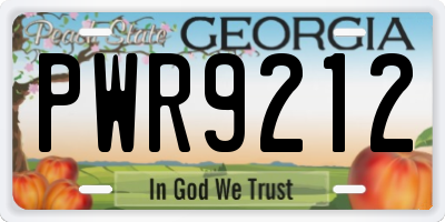 GA license plate PWR9212