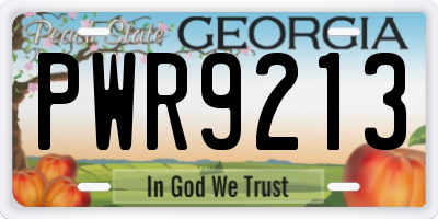 GA license plate PWR9213
