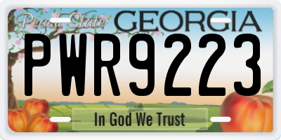 GA license plate PWR9223