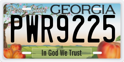 GA license plate PWR9225