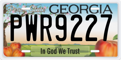 GA license plate PWR9227