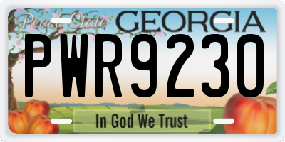 GA license plate PWR9230