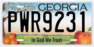 GA license plate PWR9231