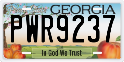 GA license plate PWR9237