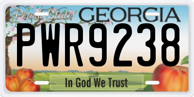 GA license plate PWR9238
