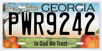 GA license plate PWR9242
