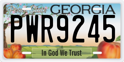 GA license plate PWR9245