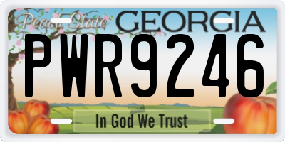 GA license plate PWR9246