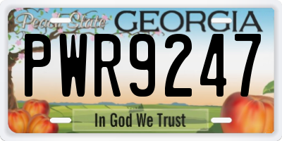 GA license plate PWR9247