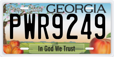 GA license plate PWR9249