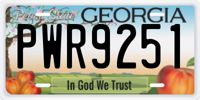 GA license plate PWR9251