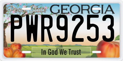 GA license plate PWR9253