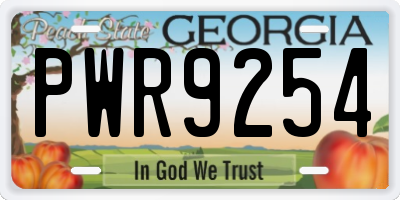 GA license plate PWR9254