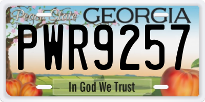 GA license plate PWR9257