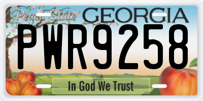 GA license plate PWR9258