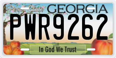 GA license plate PWR9262