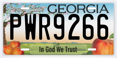 GA license plate PWR9266