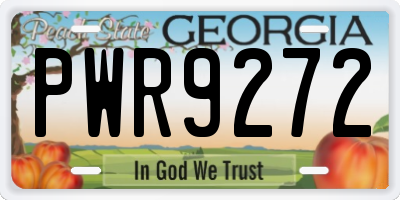 GA license plate PWR9272