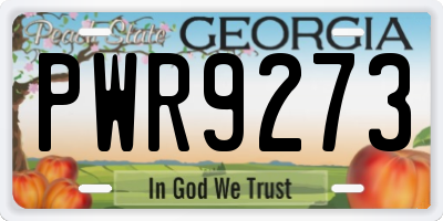 GA license plate PWR9273