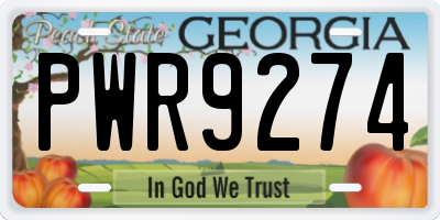 GA license plate PWR9274