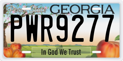 GA license plate PWR9277