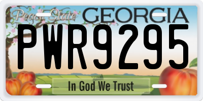 GA license plate PWR9295