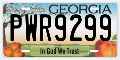 GA license plate PWR9299