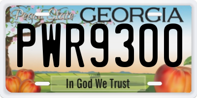 GA license plate PWR9300
