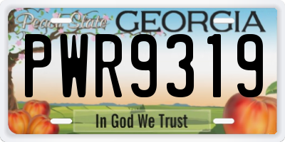GA license plate PWR9319