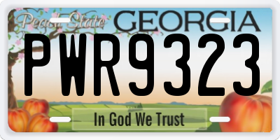 GA license plate PWR9323