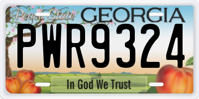 GA license plate PWR9324