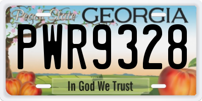 GA license plate PWR9328