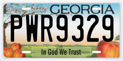 GA license plate PWR9329