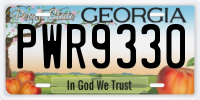 GA license plate PWR9330