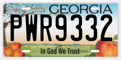 GA license plate PWR9332