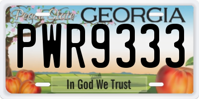 GA license plate PWR9333