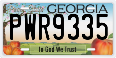GA license plate PWR9335