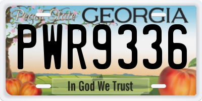 GA license plate PWR9336