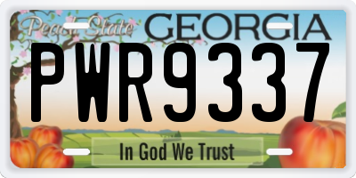 GA license plate PWR9337