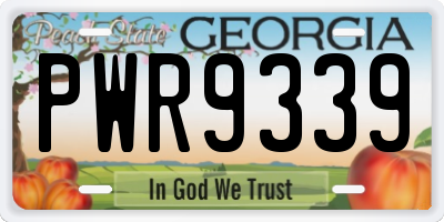 GA license plate PWR9339