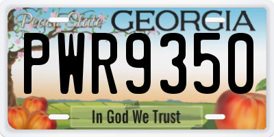 GA license plate PWR9350