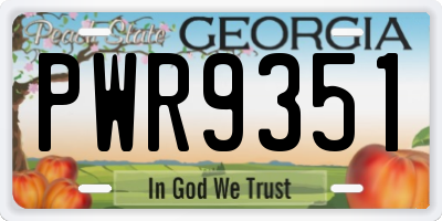 GA license plate PWR9351