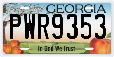 GA license plate PWR9353