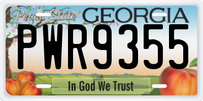 GA license plate PWR9355