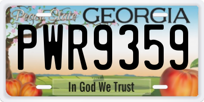 GA license plate PWR9359
